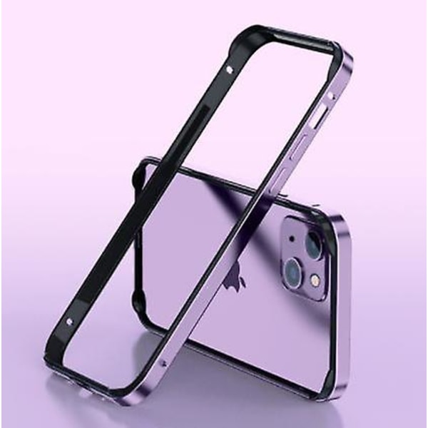 Aluminiumram Metall stötfångare Case Kompatibel Iphone 15 Pro Max/15 Pro/15 Plus med upphöjd kantskydd Purple iPhone 15 Plus