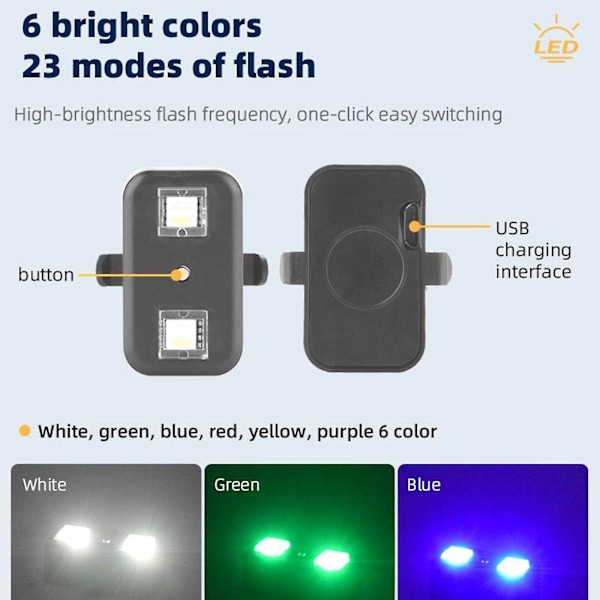 Drone Strobe Light 6 Color Lights Anti-kollisionsnattljus för Dji Mavic 3 Air 2s Dontodent null none