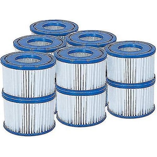 Bestway Filterpatron Standardstorlek Set med 6 X 2. Standard 6 X Twin Pack (12 filter) Vit och blå null none