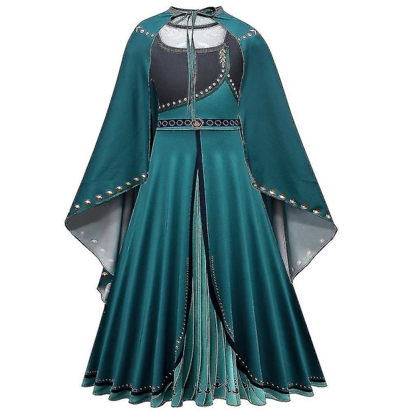 Frozen 2 Anna Costume For Girls, Disney Movie Cosplay Fancy Dress Up, Kids Princess Dress Up, Halloween Christmas Birthday Party Costume I 7-8 Years