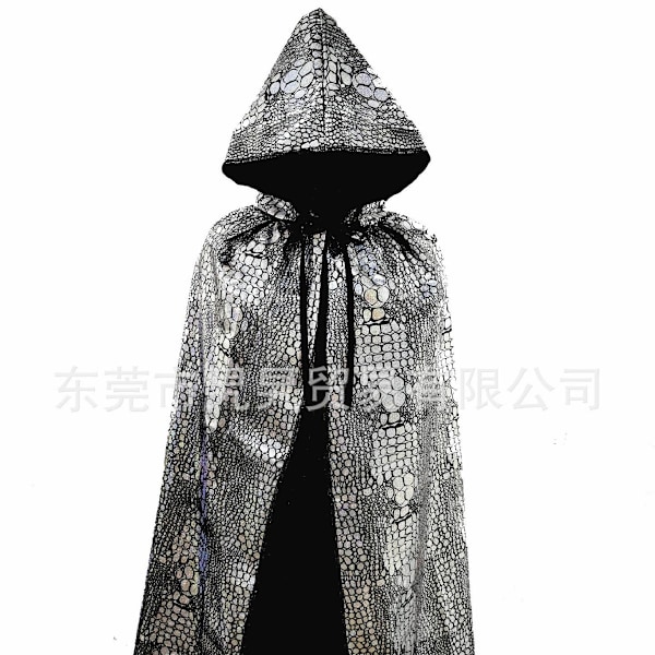 Halloween Maskerad Cosplay Cool Cape Klänning Kostym Balfest Rekvisita Cosplay Kostym Silver-Length 150cm