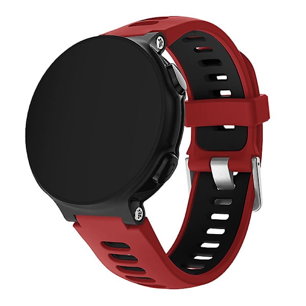 För Garmin Forerunner 235 / 230 / 620 / 630 / 220 / 735 / 735xt Silikon watch Quick Release Watch Ersättningsdel Universal 22m Dark Red   Black