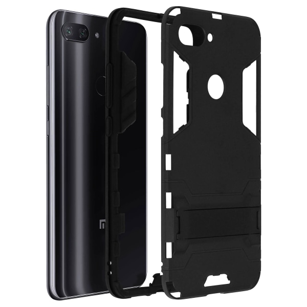 Case, stötsäkert cover till Xiaomi Mi 8 Lite med stöd - Svart Black none