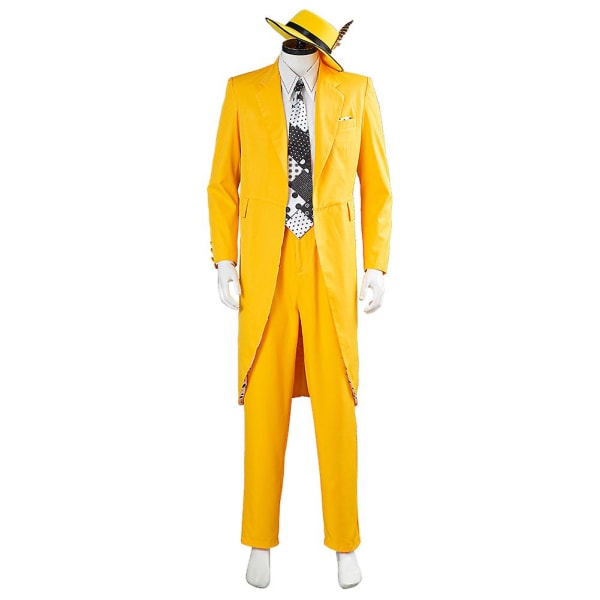 Film&tv Masken Jim Carrey Cosplay Set Unisex vuxen Gul kostym Uniform Outfits Halloween Carnival Dress Up Party tuxedo 3XL