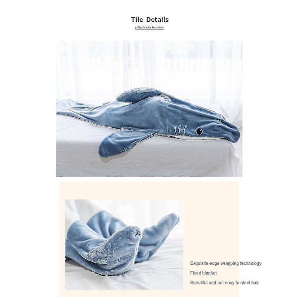 Shark Blanket Hoodie Vuxen - Shark Onesie Adult Bärbar Filt - Shark Filt Super Soft Mysig Flanell Hoodie Shark Sovsäck 190cm