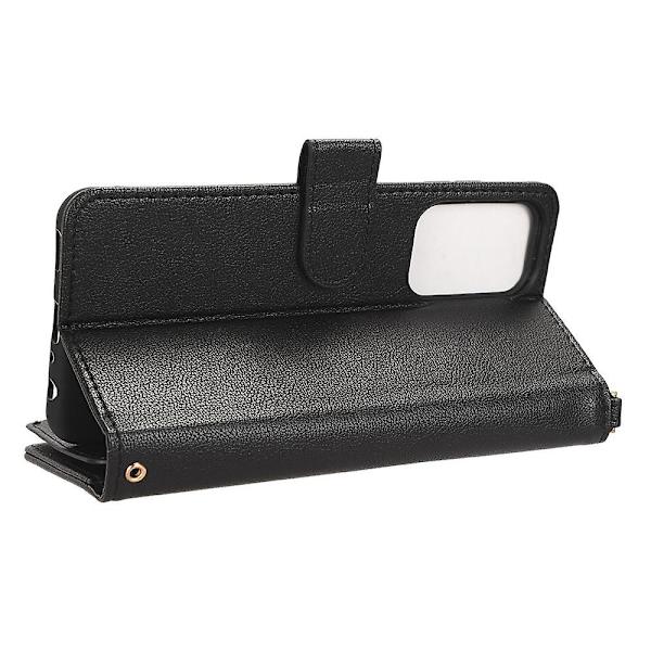 För Samsung Galaxy A23 4g / A23 5g (global version) Blixtlåsficka Läderplånbok Phone case Mobilfodral Cover Black