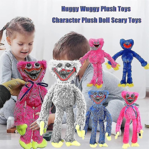 20cm/40cm/80cm/100cm Playtime Plyschleksaksfigur Huggy Wuggy Doll Grey 40cm