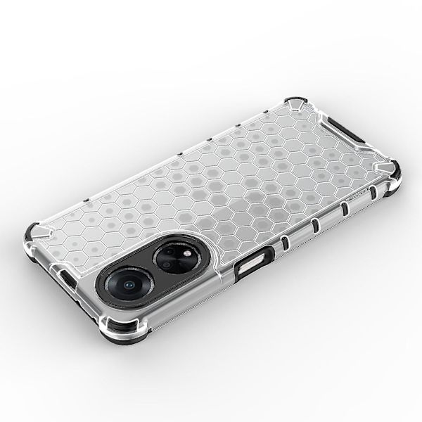 För Oppo A98 5g Anti-dropp phone case Tpu+pc Honeycomb Texture Cover Grey