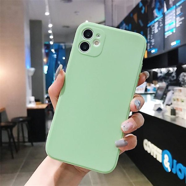 Phone case för olika Iphones - Enfärgat fyrkantigt cover Green For iPhone 12 Mini