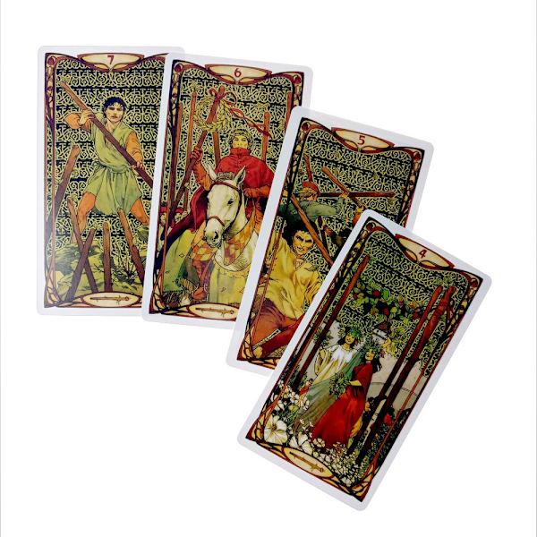 12*7 gyllene Art Nouveau Oracle Tarot Card Spådomskort