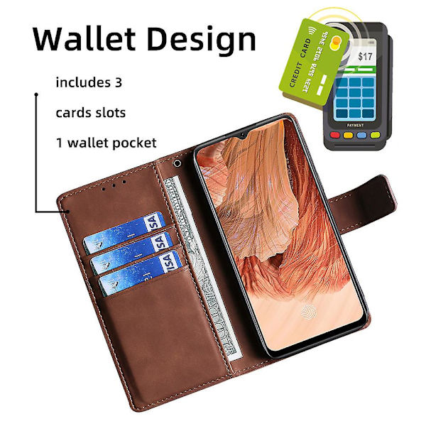 För Xiaomi 13 Ultra Flip phone case Crocodile Texture Pu Läder Skin-touch cover Brown