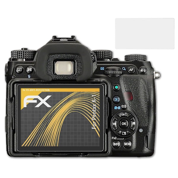 atFoliX pansarfilm kompatibel med Pentax K-1 glasfilm 9H skyddsrustning 05 FX ANTIREFLEX Pentax K-1
