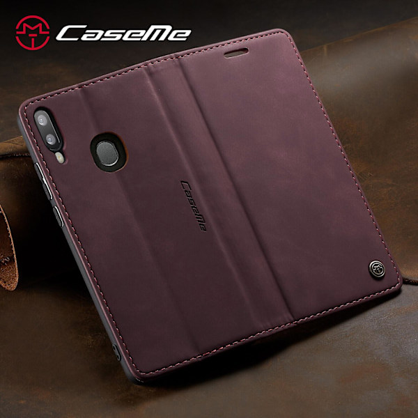 Kompatibel med Samsung Galaxy A30/a20/m01s Case Kortplats Flip Magnetisk Stativ Case För Samsung Galaxy A30/a20/m01s Premium Pu Leather Red