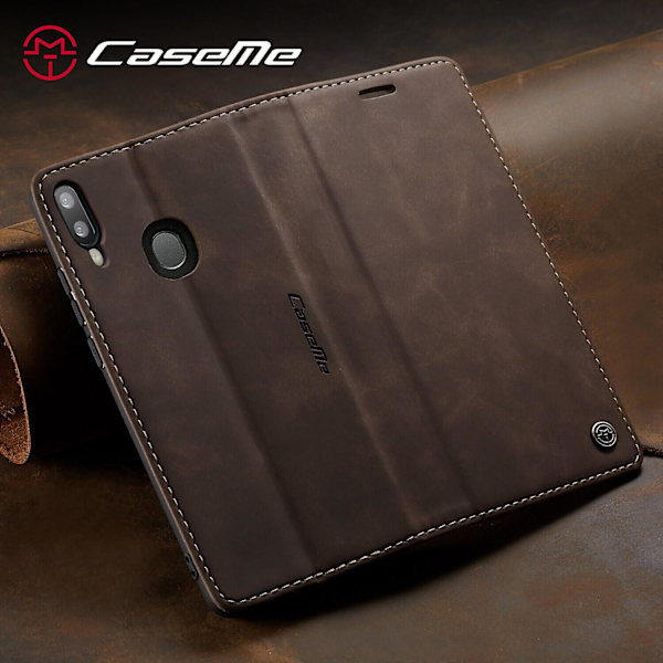 Kompatibel med Samsung Galaxy A30/a20/m01s Case Kortplats Flip Magnetisk Stativ Case För Samsung Galaxy A30/a20/m01s Premium Pu Leather Brown