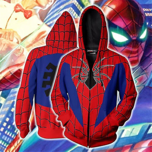 Vuxna 3d- printed Spider-man sweatshirts Toppar Jacka Kappa Huvtröja Kostym A11