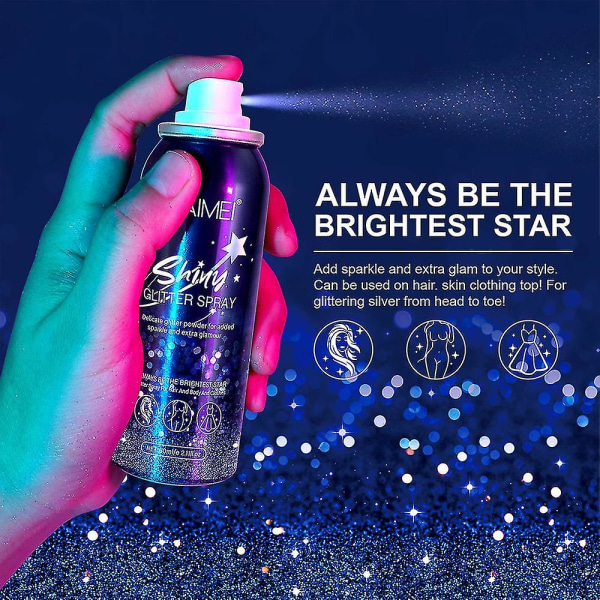 60ml Shiny Glitter Spray Glitter Spray För Hår Kroppskläder Snabbtorkande För Nattklubbsfestscen null none