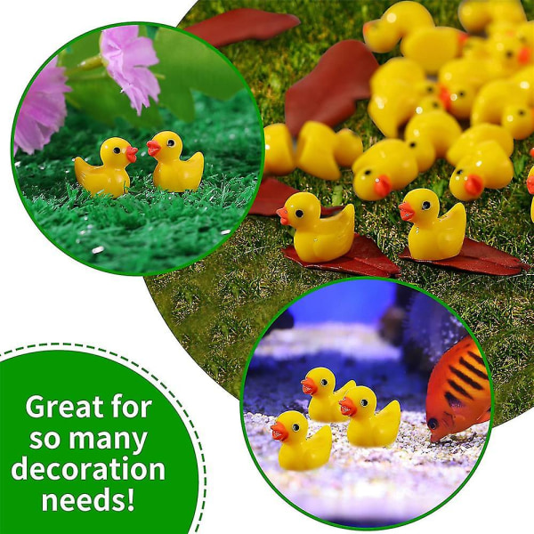 Mini Gula Ankor Ankungar Tiny Duckies Trädgård Landskap Akvarium Dockhus Krukväxter Dekoration 50 Pcs