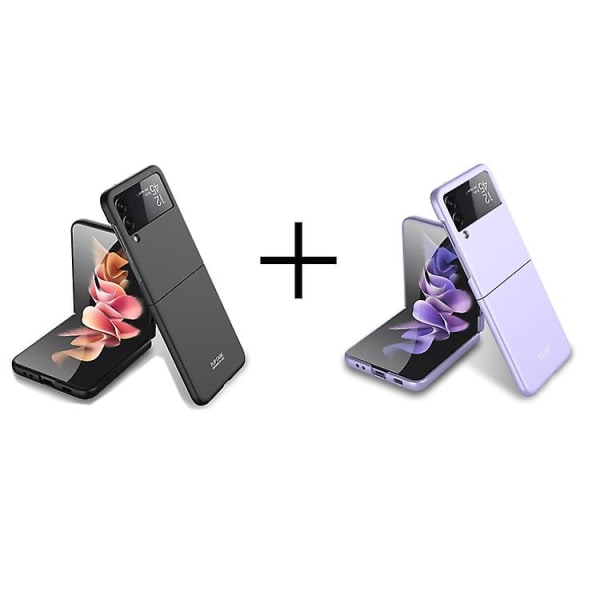 Phone case För Phone case För Samsung Galaxy Z Flip 3 5g Pc Phone case/flerfärgat Matt Phone case 2st Black Purple