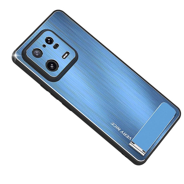 För Xiaomi 13 Pro 5g Borstad Phone case Med Kickstand Aluminiumlegering Baksida TPU cover Blue