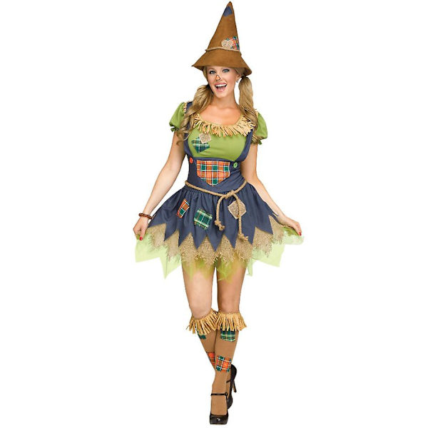 Häxa Cosplay Scenkostym Cosplay Ny Halloween Kostym Hat dress including foot cover L