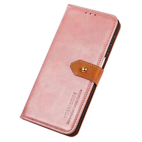 Khazneh For Xiaomi Poco F5 Pro 5g / Redmi K60 Pro 5g / K60 5g Pu Läder Cover Kohud Texture Plånboksställ Case Rose Gold