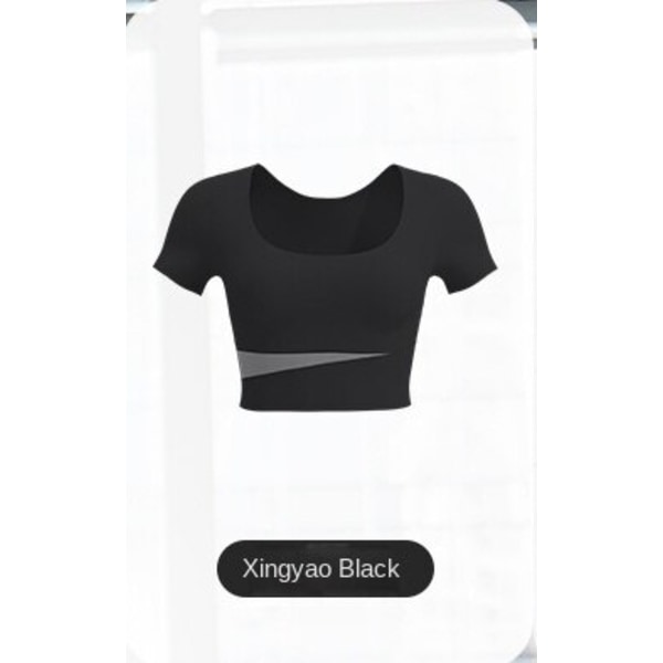 Hip Naken Hip Lift Yoga Tight Kontrast Kortärmad F1 Starshine Black Short Sleeve M