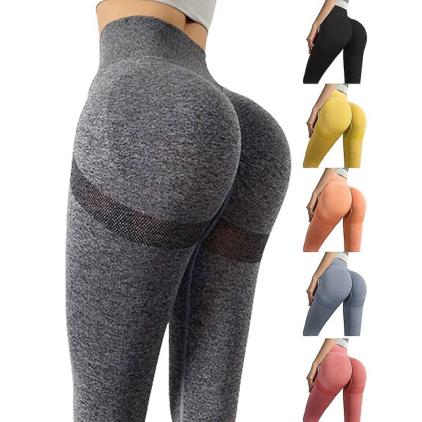 Sömlösa leggings för kvinnor Scrunch Butt Gym Seamless Booty Workout Tight Mage Control Rumplyft Hög midja Snabbtork Stretchig Fitness Gym Ru Black M