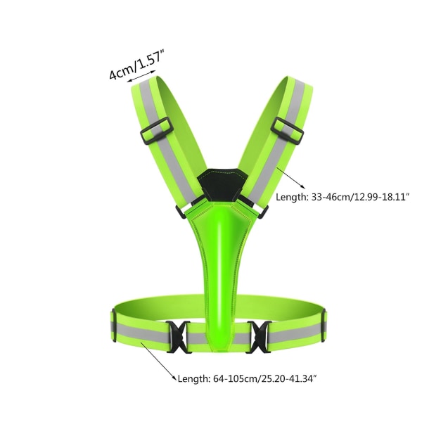 USB uppladdningsbar led reflexväst för löpning Cykling Gång motorcykel Green