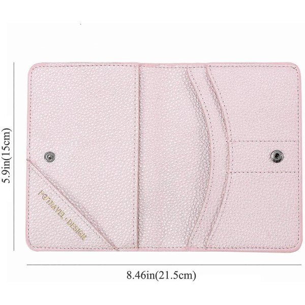 Cover, Pu-läder case Organizer för pass, visitkort, kreditkort, boardingkort (rosa (plånbok+tag) null none