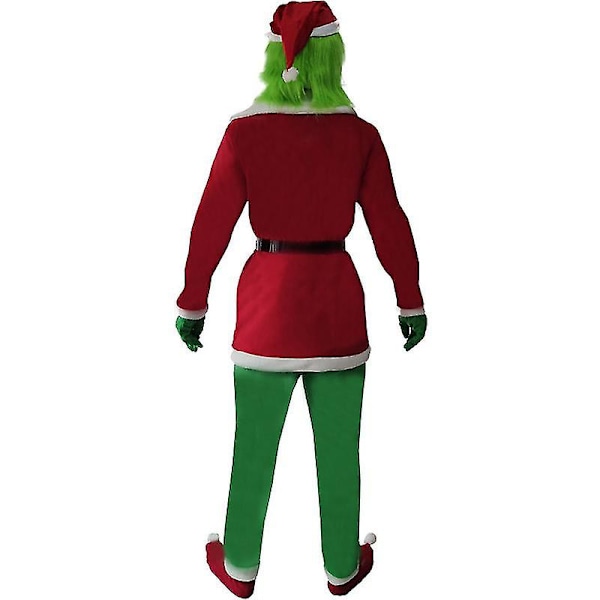 Julen Grinch Vuxen Cosplay Kostym Fest Jultomten Grinch Outfit Costume S