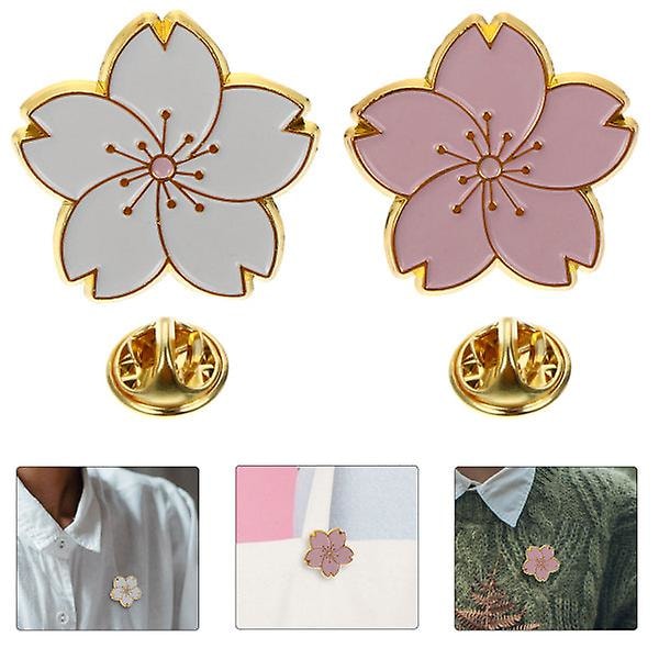 2st Japansk broschstift Blombroschfixeringsbrosch Cherry blossom pattern 2.2X2.1X0.5CM