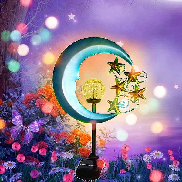 Stars Moon Solar Lights Outdoor - Solar Powered Garden Lights Dekorativa null none