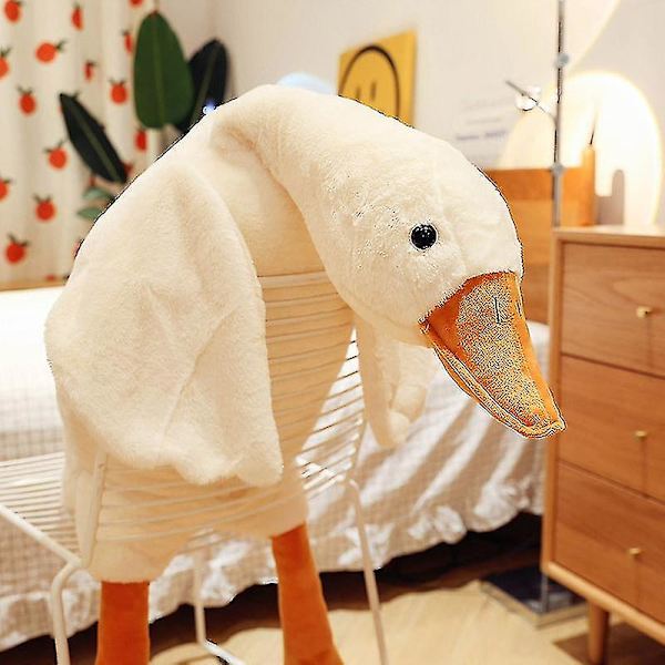 Plysch Anka Mjuk Simulering Söt leksak Plysch Gås Plysch Djur Plyschdocka Födelsedags-/jul-/festgåva Gosiga Mjukleksak (färg Vit 130CM