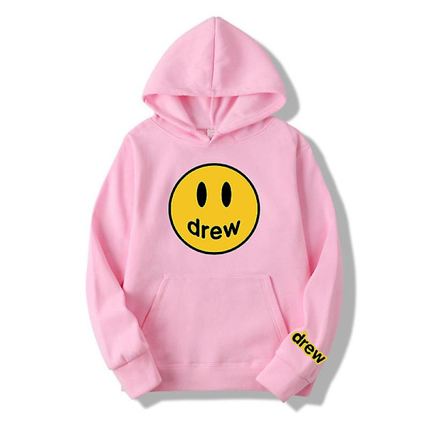 Drew Smiling Face Tröja Herr Samma modell Justin Bieber Same Street Par Klänning Hoodie Pink M