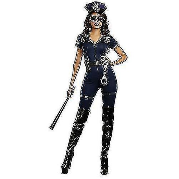 Vuxna Kvinnor Polis Kostym För Halloween Dress Up Party XL