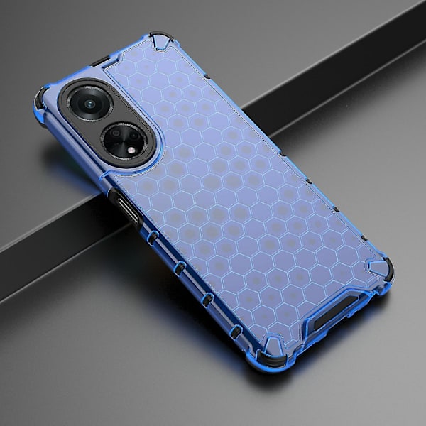 För Oppo A98 5g Anti-dropp phone case Tpu+pc Honeycomb Texture Cover Blue