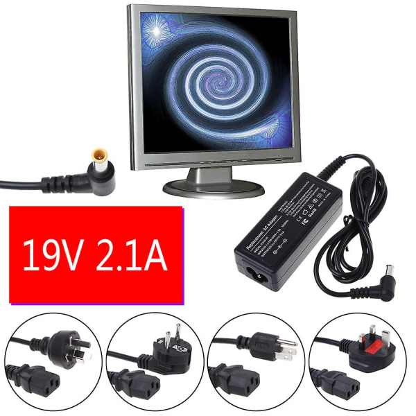 Ac Dc Power Laddare Adapter Sladdomvandlare 19v 2.1a För Lg Monitor Lcd Tv UK