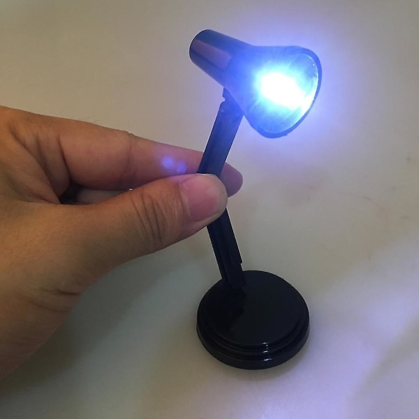 1/6 Dockhus Miniatyr Led skrivbordslampa Ljus för varma leksaker Figurer Tillbehör Dockhus Studierum Inredning Svart Dontodent null none