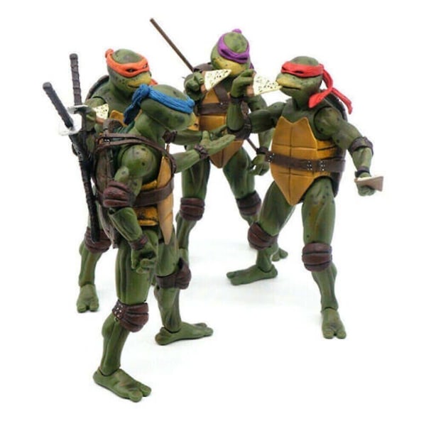Neca Tmnt Teenage Mutant Ninja Turtles 1990-talsfilm 7" Actionfigur Leksaker Present One set for Four