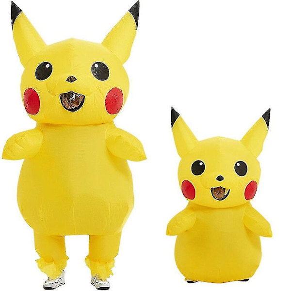 Gul uppblåsbar maskot Pica Anime Cosplay för vuxna barn Tecknad kostym Roliga maskeraddräkter Kids(120-140CM)