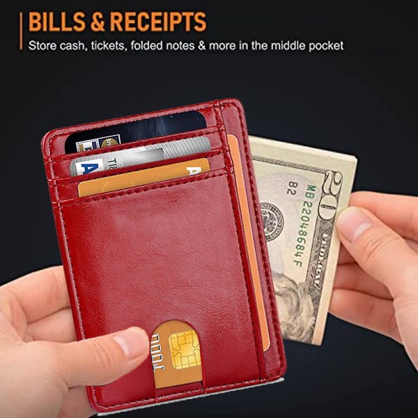 Clip-plånbok framficka Minimalistiskt läder med Rfid-blockerande clip-plånbok för män och kvinnor style2