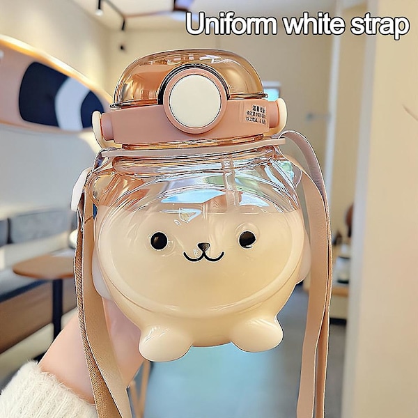 Kawaii vattenflaska Vattenflaska med stor kapacitet Bärbar sportvattenflaska coffee
