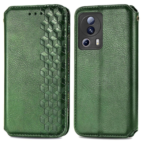 För Xiaomi 13 Lite / Civi 2 5g Case med tryckt Rhombus Mjukt Pu- cover Green