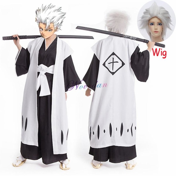 Anime Bleach Toshiro Hitsugaya Toushirou Aizen Sousuke Kyoraku Shunsui Cosplay Costume Death Divisi 10th Captain Die Pa Kimono D_ia XL Only costume