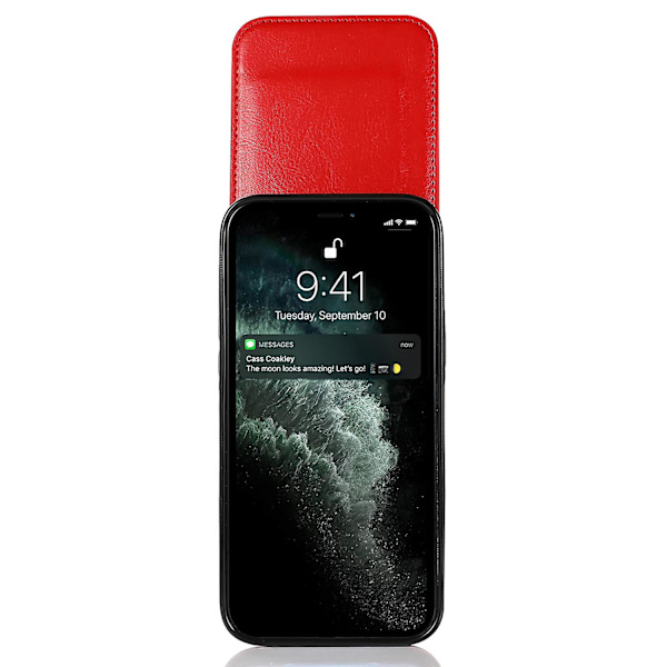 Telefon Kickstand Case För Iphone 14 Plus, Korthållare Pu Läder + Tpu Cover Red