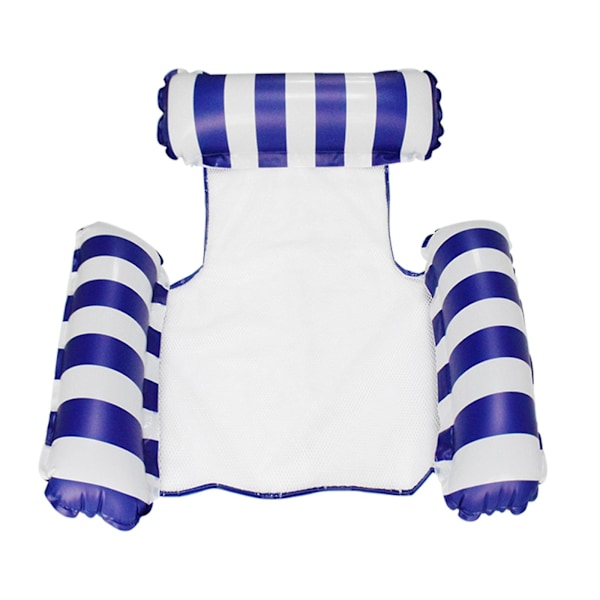 Fällbar poolvattenstol uppblåsbar hängmatta strandlounge stolar sjö utomhus PVC mjuk nylonnät flytande säng navy blue A3