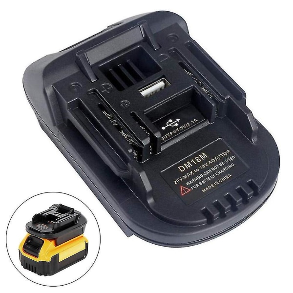 USB batteriadapter för 20v Dewalt Dcb200 Milwaukee M18 Konvertera till Makita 18v null none