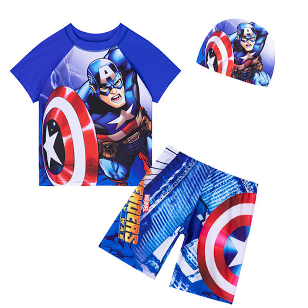Split 22 Captain America - delat baddräkt för pojkar 3XL-135-145cm