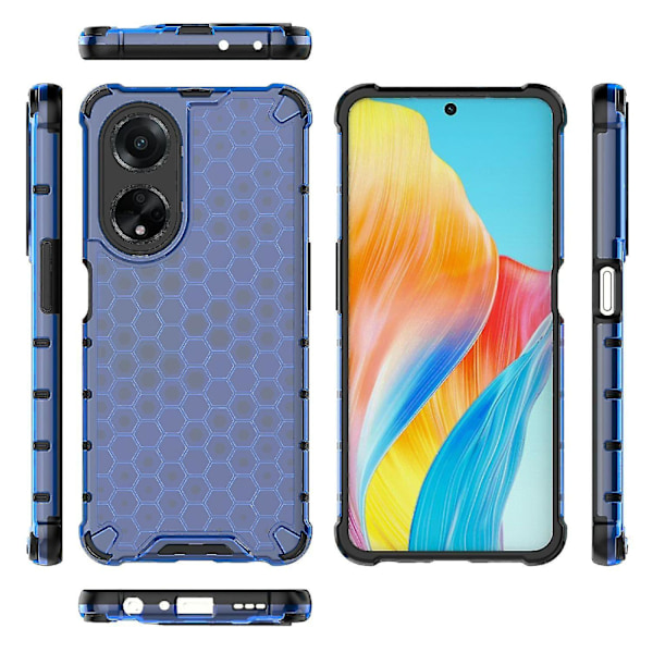 För Oppo A98 5g Anti-dropp phone case Tpu+pc Honeycomb Texture Cover Blue