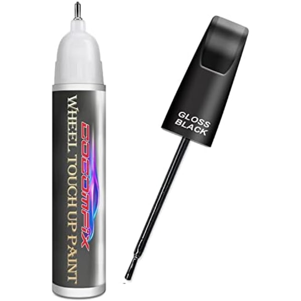 cocomfix Fälgreparationssats, Black Rim Touch Up Paint Kit, Reparationssats för fälgar. SNABB &amp; LÄTT för kantstensutslag, repor och större Ordinary Gloss Black